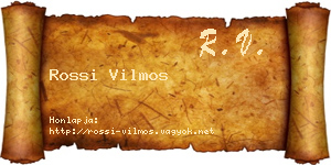 Rossi Vilmos névjegykártya
